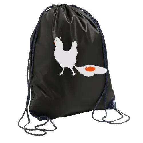 Hahn legt Spiegelei Rucksack Sonstig. Turnbeutel