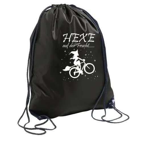 Hexe Auf Der Flucht Radfahrerin Hexen Halloween Rucksack Sonstig. Turnbeutel