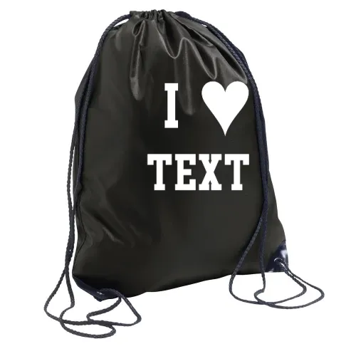 I Love dein Text Rucksack Sonstig. Turnbeutel