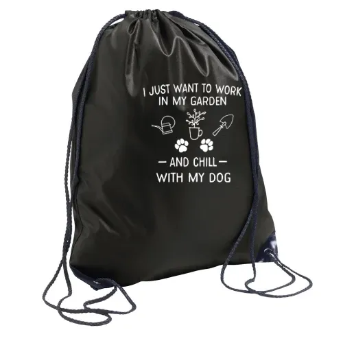 In My Garden And Chill With My Dog Garten Gärtner Rucksack Sonstig. Turnbeutel