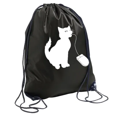 Katze isst PC Maus Rucksack Sonstig. Turnbeutel