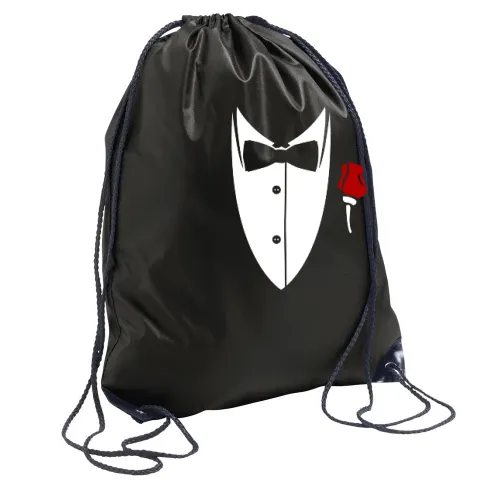Kragen mit Fliege und Rose aus Anzug Sonstig. Rucksack Kragen mit Fliege und Rose aus Anzug Rucksack