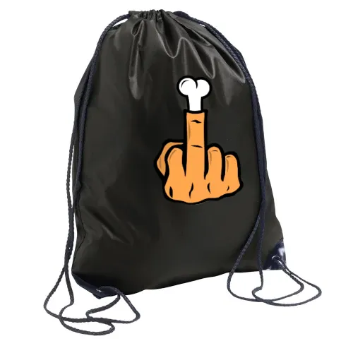 Mittelfinger aus Knochen Rucksack Sonstig. Turnbeutel