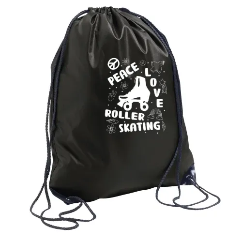 Peace Love Roller Skating Skaten Rollschuh Laufen Rucksack