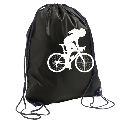 Radfahrerin Bikerin Frau Fahrrad Fahrradfahren Rucksack Sonstig. Turnbeutel