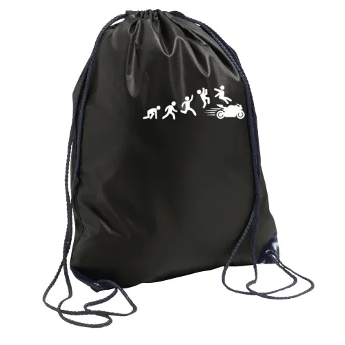 Rennmaschine Stichmännchen Motorrad Evolution Rucksack