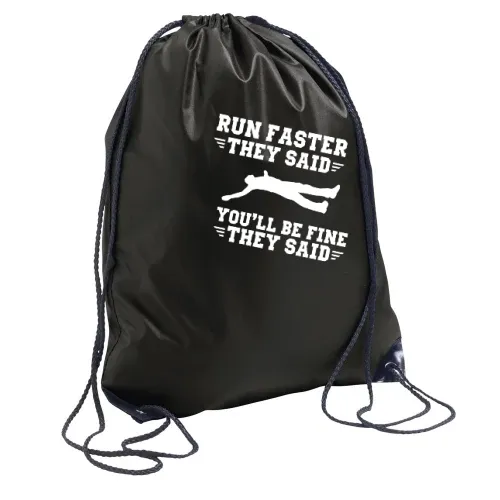 Run Faster They Said Spruch Jogging Runner Läufer Rucksack