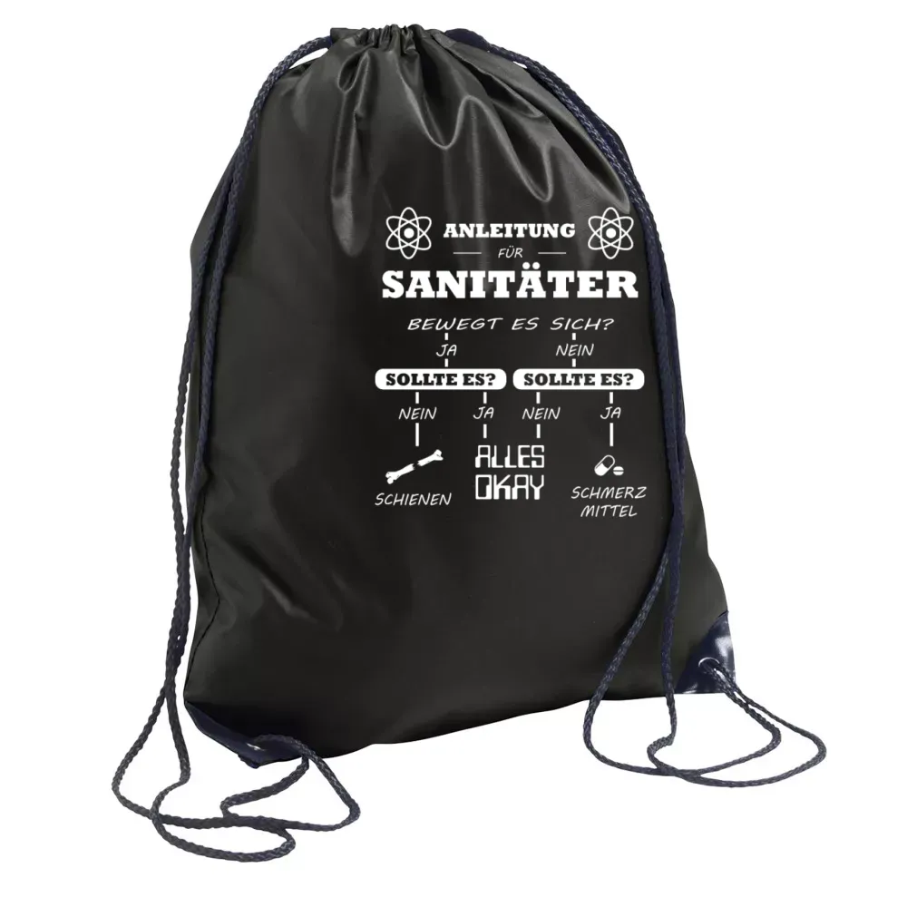  Sonstig. Rucksack mit Aufdruck 'Sanitäter Anleitung Notfallsanitäter Checkliste'