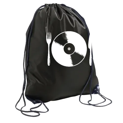 Schallplatte mit Besteck Rucksack Sonstig. Turnbeutel