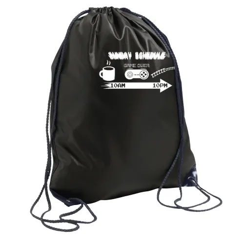 Sonntags Zeitplan Shirt Gaming Gamer Geschenkidee Rucksack Sonstig. Turnbeutel