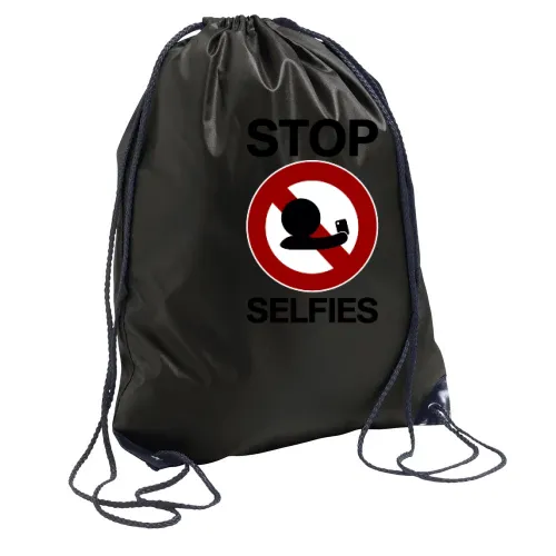 stop selfies Verbotsschild Rucksack