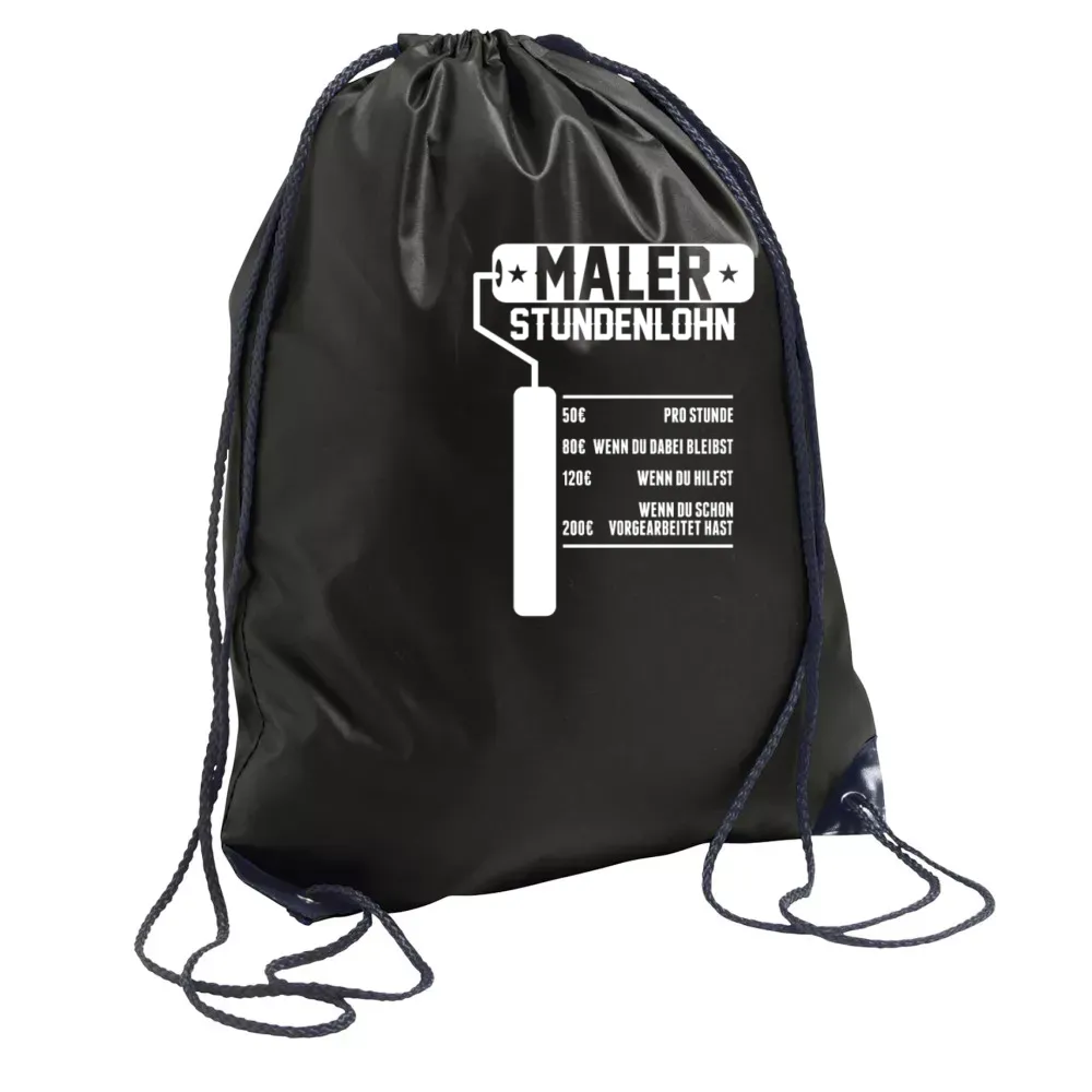  Sonstig. Rucksack mit Aufdruck 'Stundenlohn Maler Handwerker Preisliste Geschenk'