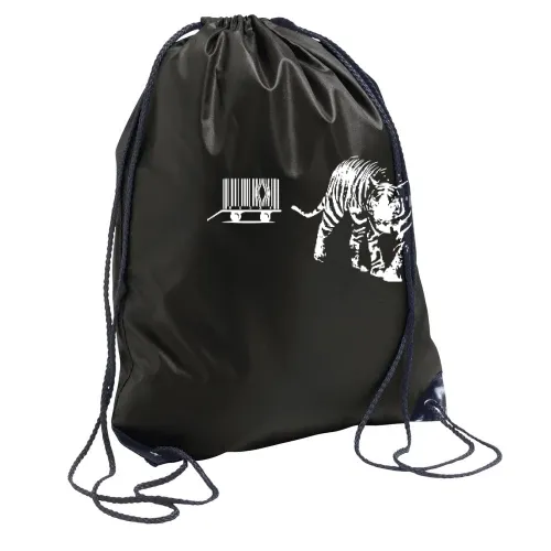 Tigerkäfig als Barcode Rucksack Sonstig. Turnbeutel