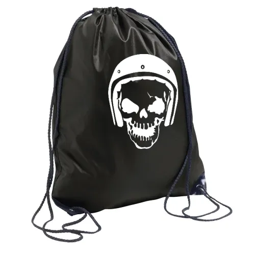 Totenschädel mit Rollerhelm Rucksack