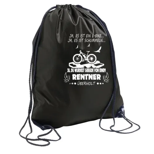 Von Ebike Rentner überholt - Fahrrad Rente Spruch Rucksack Sonstig. Turnbeutel