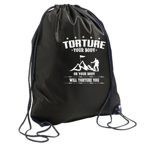 Wanderer Motivation - Quäle Deinen Körper Spruch Sonstig. Rucksack Wanderer Motivation - Quäle Deinen Körper Spruch Rucksack