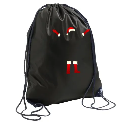 Weihnachtsmann im dunkeln Rucksack