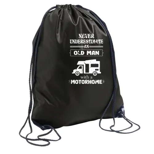 Wohnmobil Camping Rentner Camper Alter Mann WOMO Sonstig. Rucksack