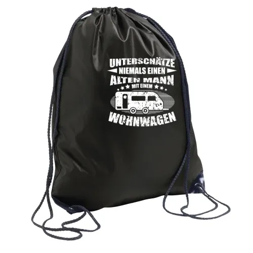 Wohnwagen Camping Rentner Camper Alter Mann Spruch Rucksack Sonstig. Turnbeutel