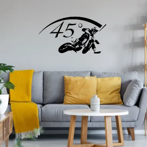 45 Supermoto Biker Wandtattoo