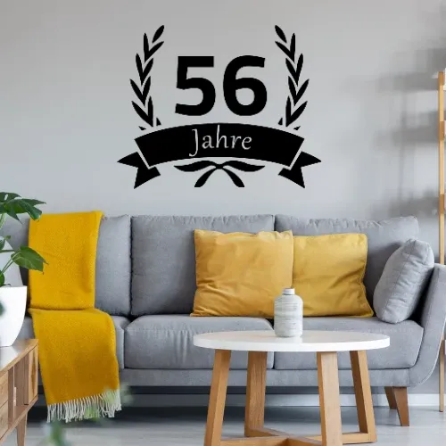 56 Geburtstag im Lorbeerkranz Sonstig. Wandtattoo