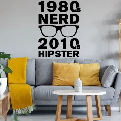 80s Nerd 2010s Hipster Wandtattoo