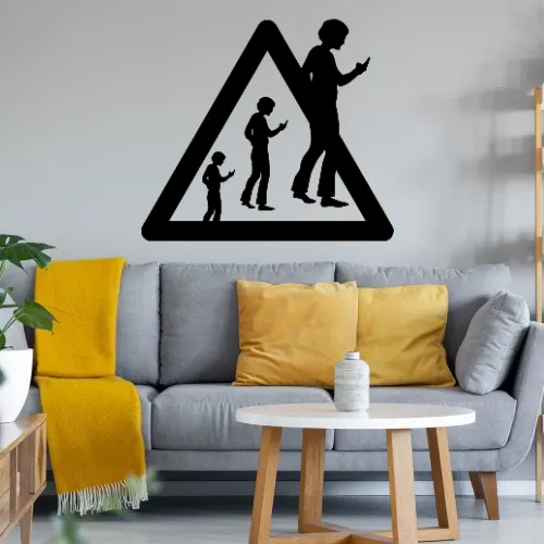 Achtung Handyspieler Sonstig. Wandtattoo