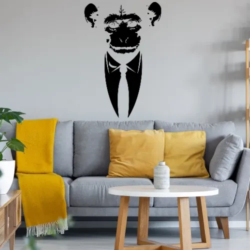 Affe im Anzug mit Banane Sonstig. Wandtattoo