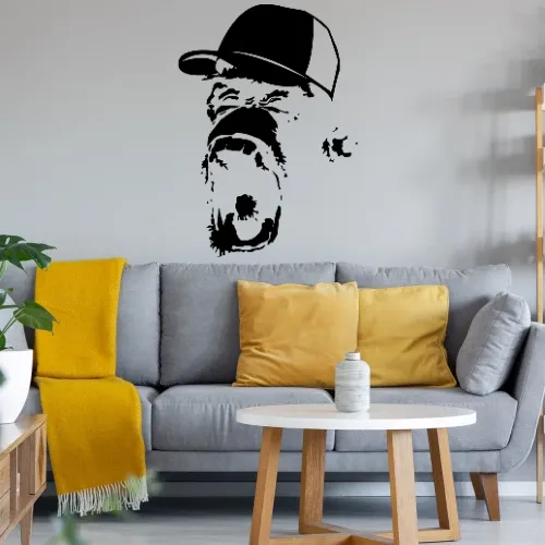 Affe mit Basecap Wandtattoo
