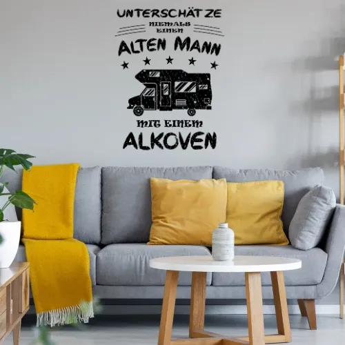 Alkoven Wohnmobil Womo Camping Rentner Spruch Wandtattoo