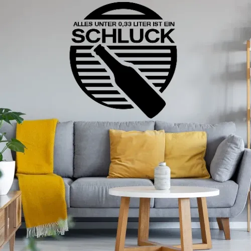 Alles unter 0,33 Liter ist nur ein Schluck Wandtattoo