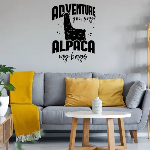 Alpaka Abenteuer Wandtattoo