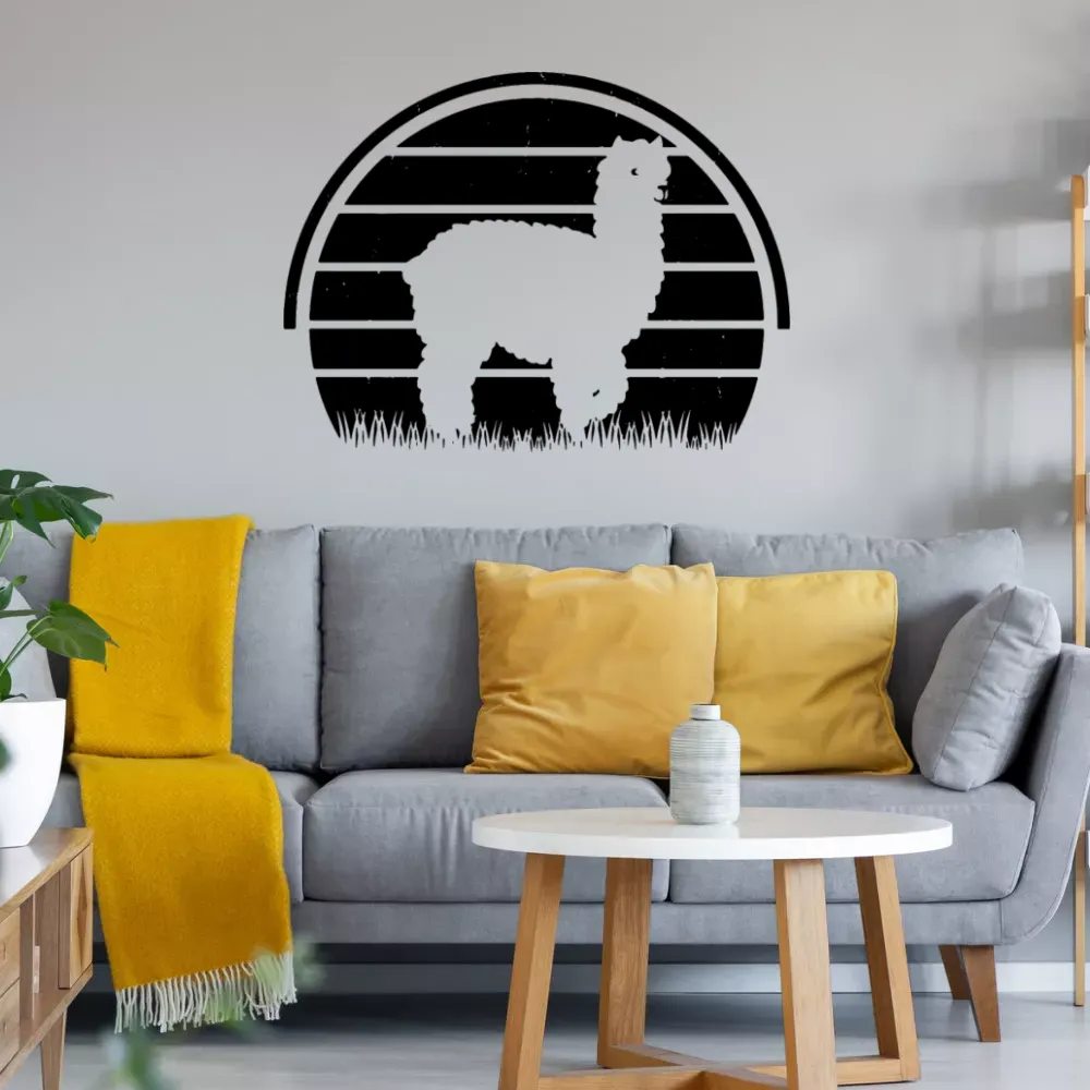Alpaka Vintage Lama Liebhaber Wandtattoo Sonstig. Wandtattoo