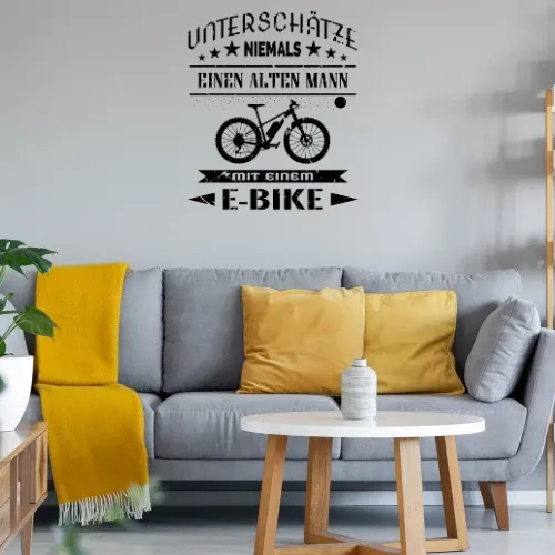 Alter Mann auf E Bike Rentner Spruch Lustig Sonstig. Wandtattoo