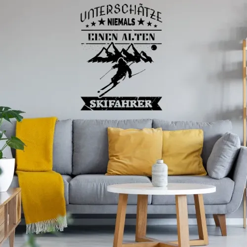 Alter Skifahrer Vater schneller Ski Dad Sonstig. Wandtattoo Alter Skifahrer Vater schneller Ski Dad Wandtattoo