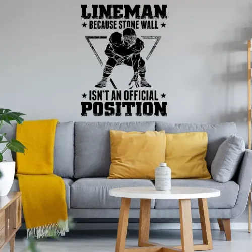 American Football Stein Mauer Lineman Position Wandtattoo