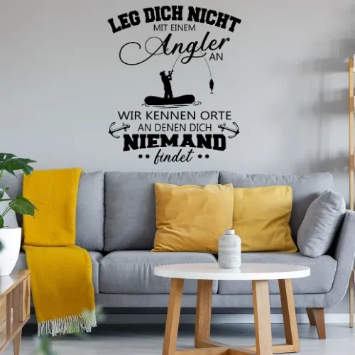 Angler Fischer Angeln Orte Spruch Fishing Geschenk Wandtattoo