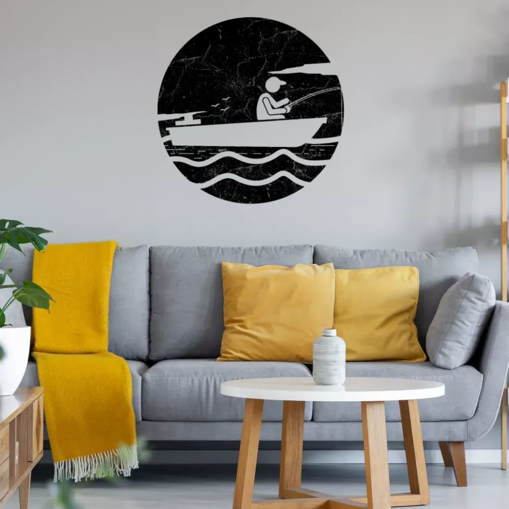 Angler Vintage Angeln Wandtattoo Sonstig. Wandtattoo
