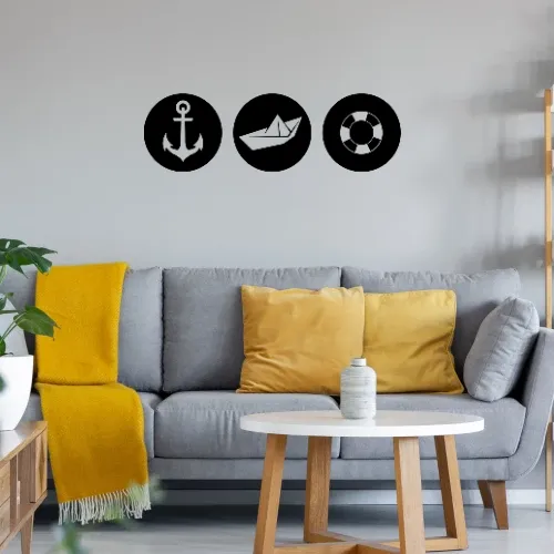 Anker Papierschiff Rettungsring Sonstig. Wandtattoo