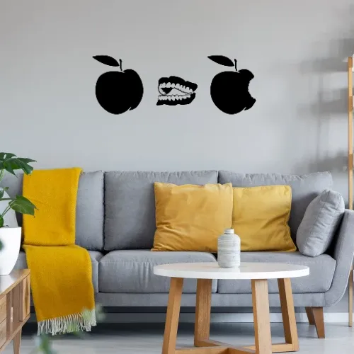 Apfel Gebiss Evolution Sonstig. Wandtattoo Apfel Gebiss Evolution Wandtattoo