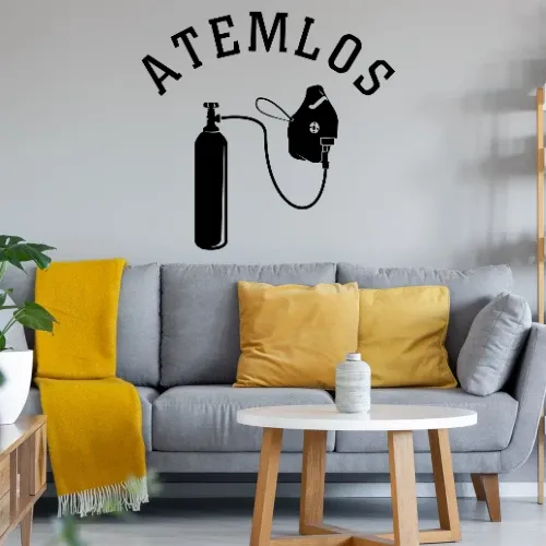 Atemlos Sauerstoffmaske Sonstig. Wandtattoo