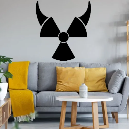 Atom Symbol mit Teufelshörner Sonstig. Wandtattoo