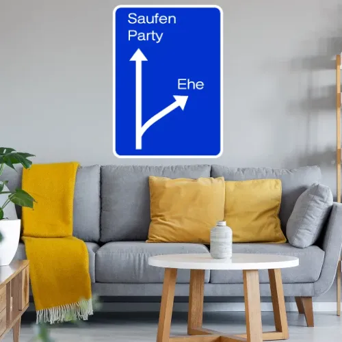 Autobahnschild zur Ehe Wandtattoo