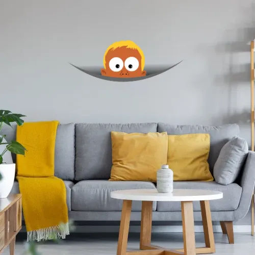 Babykopf aus Kängurubeutel Wandtattoo