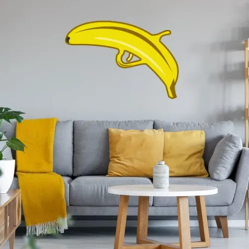 Bananen Pistole Wandtattoo