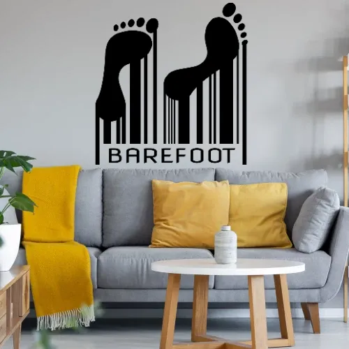 Barefoot Barcode Barfuss Strichcode Code Sonstig. Wandtattoo Barefoot Barcode Barfuss Strichcode Code Wandtattoo