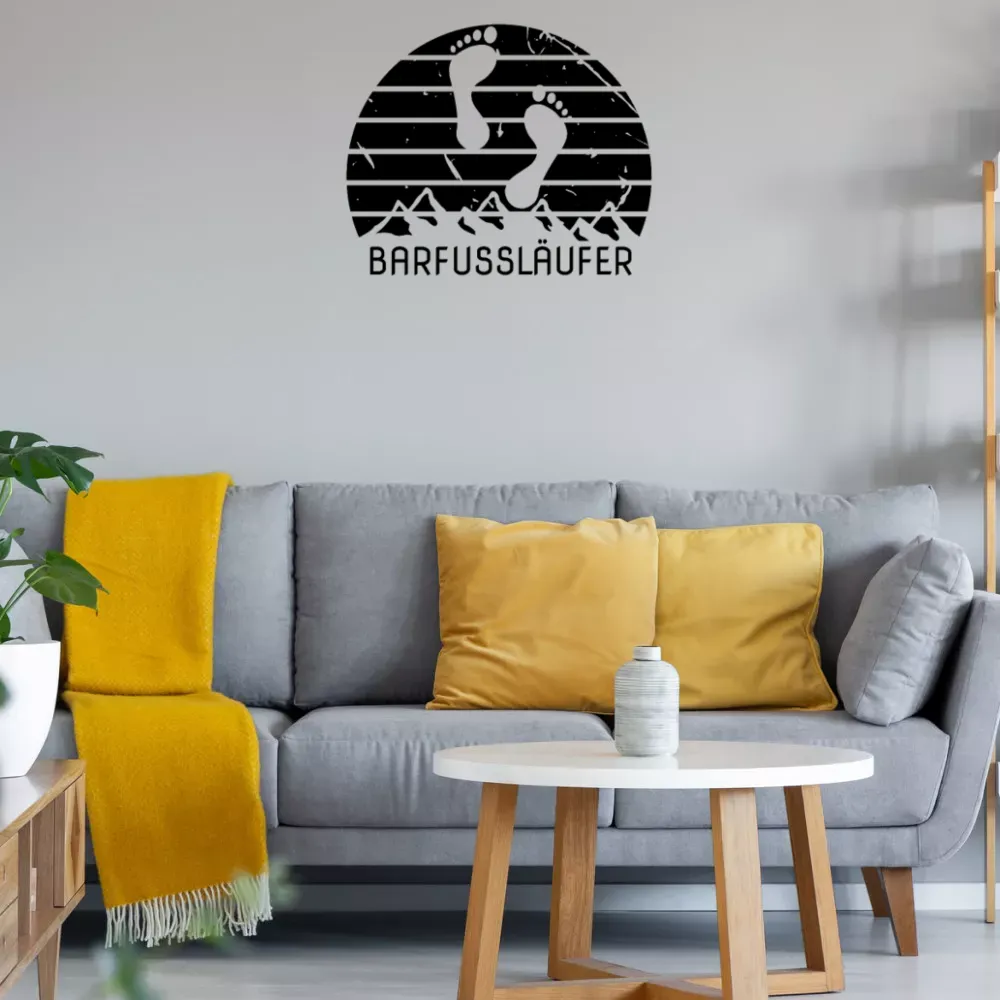 Barfussläufer Barfuss Retro Barfuß Berge Vintage Wandtattoo Sonstig. Wandtattoo