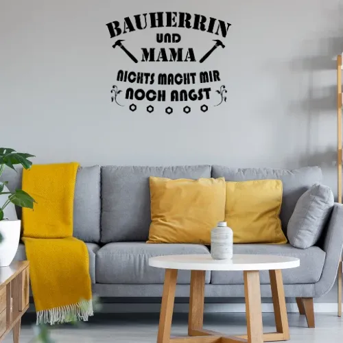 Bauherr Hausbau Baustelle Bauherrin Mama Spruch Sonstig. Wandtattoo