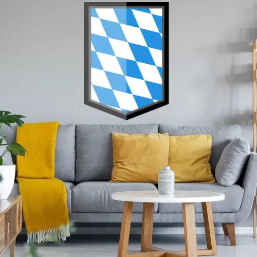 Bayern Wappen Karomuster E-Style Wandtattoo