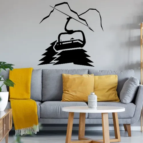 Berglandschaft mit Lift und Gipfel Sonstig. Wandtattoo